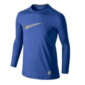 NEW Youth Boys Large NIKE Core Fitted Swoosh Long Sleeve Blue 547703 494